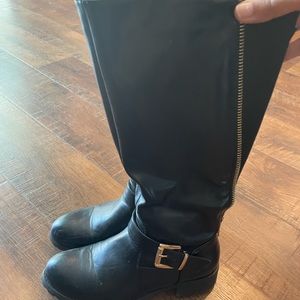 Black leather boots